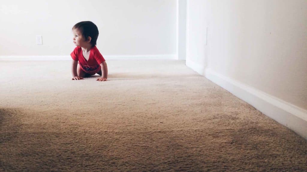 small baby crawling on cleanest carpet in tulsa oklahoma